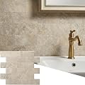 Reovatile 2026 New Upgrade Peel and Stick Backsplash Tile, Peel and Stick 11.34" X 11.57" Wall Tile for Kitchen, Bathroom, Fireplace, Laundry (Beige Ecru, 10 Packs)