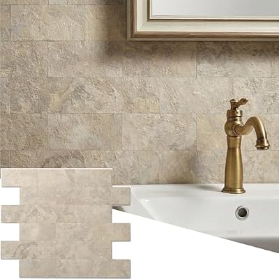 Reovatile 2026 New Upgrade Peel and Stick Backsplash Tile, Peel and Stick 11.34" X 11.57" Wall Tile for Kitchen, Bathroom, Fireplace, Laundry (Beige Ecru, 10 Packs)