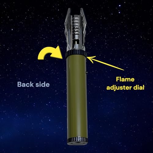 Encendedor de llama soplante verde recargable miniatura 4