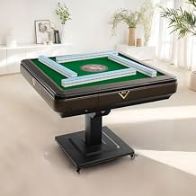 American Style Fully Automatic Mahjong Table, Equipped with 2 Sets of 44mm 152 Mahjong Tiles Blue and Green high-Power Motor, Silent System, smart chip, USB Charging