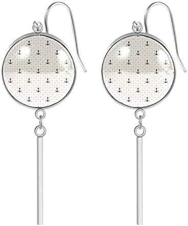 Pirates Anchor Skull 1 Stainless Steel Long Dangle Chain Line Threader Earrings for Women Girls
