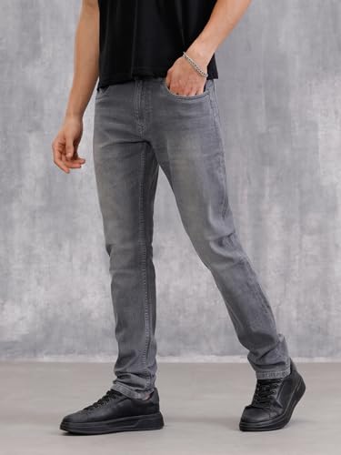 Image of WROGN Men's Slim Fit Jeans | Mid Rise | Jeans for Man