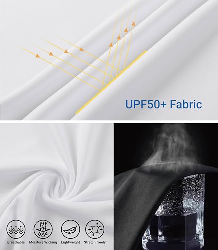 Men's Sun Protection Shirts UPF 50+ UV Long Sleeve Rash Guard Shirts Lightweight Quick Dry for Fishing Swimming Running Hiking Blue XL4