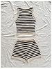 MakeMeChic Women's Striped Shorts Set Two Piece Ou... #1