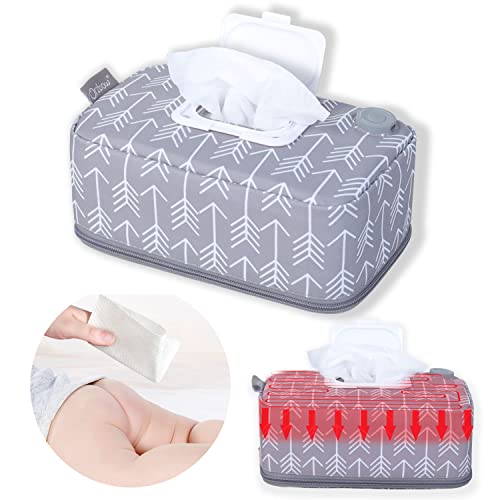Orzbow Baby Wipe Warmer Dispenser Portable Wipe Warmer with 3 Heating Modes Power by USB Adapter/Power Bank 5v 2a | Diaper Wipe Warmer for Baby Diaper Change,Travel,Car,On The Go