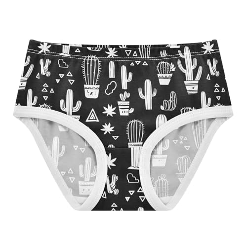 Wusikd Black White Cactus Girls' Underwear Cotton Girls Briefs Soft Toddler Underwear 2T