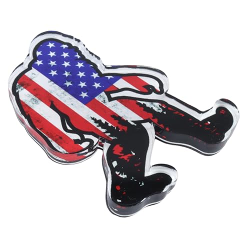 Imán de nevera acrílico Bigfoot con bandera americana miniatura 4