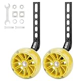 FORTOP Bike Training Wheels, Pair of Heavy Duty Rear with Stabilizers Mounted Kit for Kids Boy Girls Bikes of Single Speed Bicycle with 12 14 16 18 20 Inch - Yellow