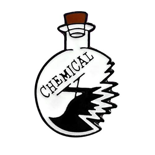 Kuizhiren1 Broche de moda, creativo, unisex, experimento de laboratorio químico, esmalte, broche de joyería u0096 blanco