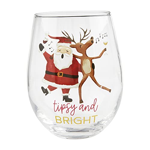 Mud Pie Christmas Funny Wine Glass, Reindeer, 16 Oz #TOP15