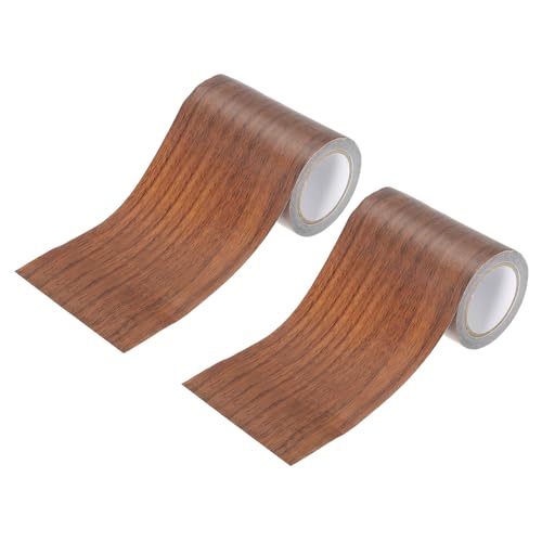 Image of Wood Grain Repair Tapes - Self-Adhesive Realistic Textured Repairing Tapes Patches for Floors Tables Cupboard- 4 inch X30' Size- Dark Brown Oak