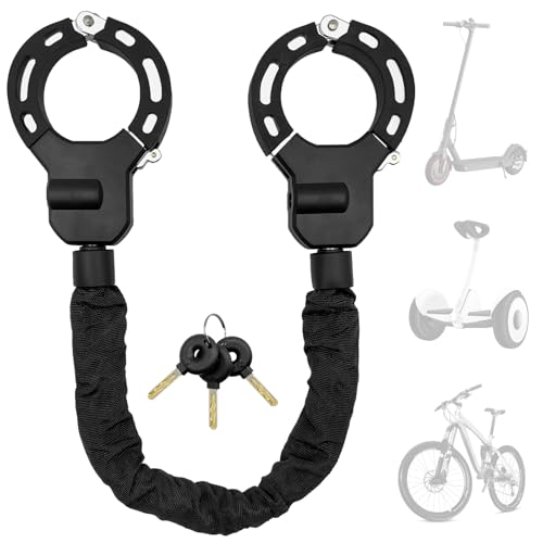 Druuzyl Candado para Patinete Eléctrico 90cm - Candado de Alta Seguridad con Protección de Silicona, Resistente a Cortes para Scooter/Bicicleta (Incluye 3 Llaves)