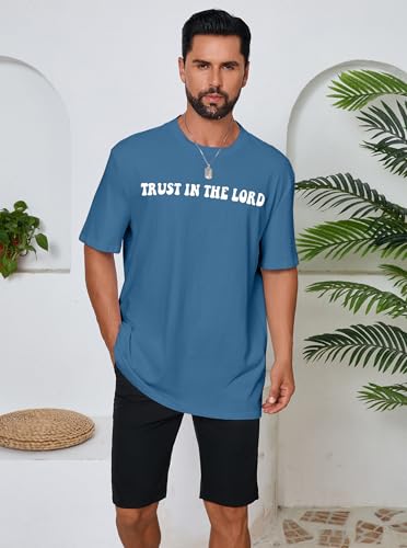 Christian Faith Over Fear Shirt for Men Jesus Religious Shirts Oversized T-Shirt4