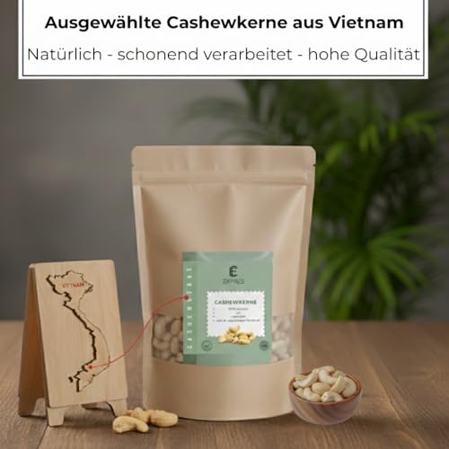 EXPRES Cashewkerne 1kg – Ganze Kerne, Ungesalzen & Roh – Premium Qualität, Naturbelassen & Vegan – Ideal zum Snacken, Backen & für Currys – Cashewkerne Großpackung