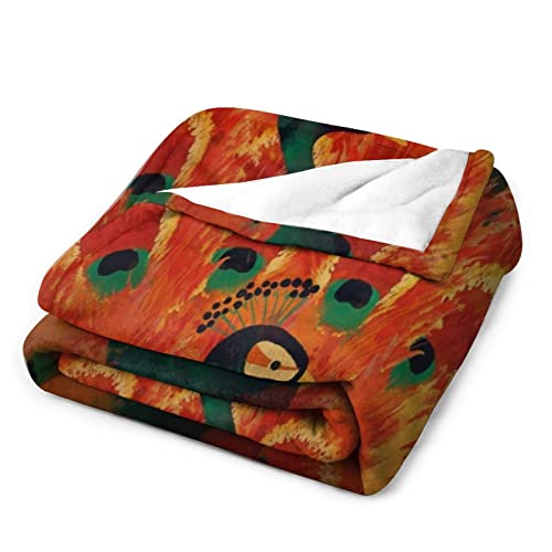 Couverture de lit paon de qualité supérieure en peluche douce