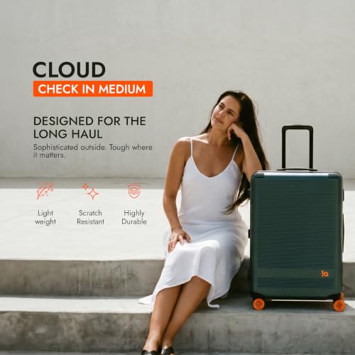 Image of Belong Cloud Medium Check-in Trolley Bag, 66 cm, Forest Green