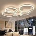 ycwdcz Lampara Ventilador Techo Led Compatible con Alexa, Google Assistant, Anillo Ventiladores de Techo con Luz Silencioso, Regulable, 6 Velocidades, Motor DC, Modo Verano/Invierno