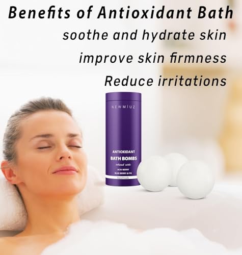 Antioxidant Acai Berry Bath Bombs Blueberry Fig Large Luxury Bubble Bath Bomb Set for Girls Cleanse & Detox Bathbombs Fizzies Relaxation Spa self Care Stress Relief Gifts for Women Stocking Stuffers - Image 3