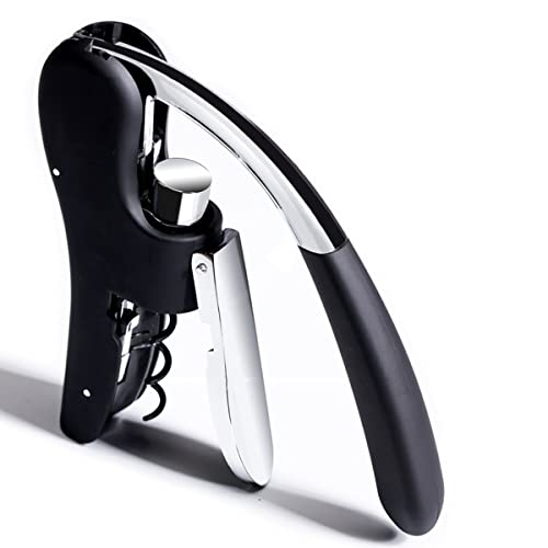 KEISSCO Wine Bottle Opener Manual Vertical Lever Corkscrew with Foil Cutter and Extra Spiral by KEISSCO - Image 2