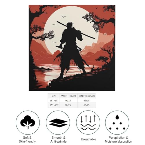 25" Square Head Scarf Samurai Lightweight Silk Scarf for Women Boho Neckerchief Soft Satin Bandanas Fashion Neck Scarves Silk Headwear for Bag Hair Scarves Gift2