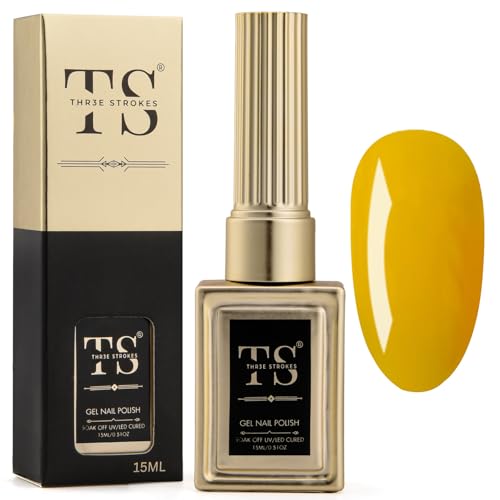 Image of THR3E STROKES Professional UV Gel Nail Polish, HEMA-FREE Lasts Upto 21 Days, Super Glossy Finish, Non-Chipping, Non-Smudging, Quick Drying Nail Polish,15 ml (39, 15ML)