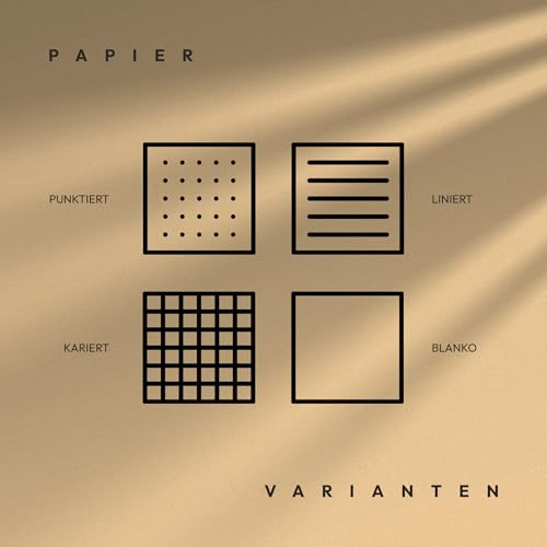 OLLEVRES Notizbuch A5 Punktiert - Premium Papier 120g/m² - Hardcover, 180° Flachöffnung - Tagebuch inklusive Lesezeichen, Stifthalter & Verschlussband - Journal Buch, Bullet Journal, Haushaltsbuch