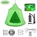 GARTIO Hanging Tree Tent, Swing Play House, Portable Hammock Chair, with LED Decoration Lights, Inflatable Cushion, Suit for Adult and Kids Indoor Outdoor, Max Capacity 330lbs (Green)