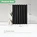 Dynamene Black Fabric Shower Curtain - Waffle Textured Heavy Duty Cloth Curtains for Bathroom, 256GSM Hotel Spa Luxury Weighted Polyester Bath Curtain Set with 12 Plastic Hooks(72Wx72H, Black)