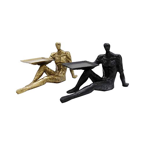 Décoration de statues de style européen et figurines noires pour salon
