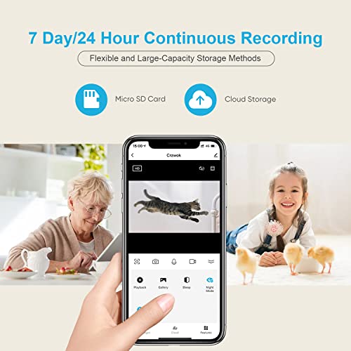 Image of [2022 New] Pet Camera, 1080P Indoor Security Camera, Home Camera with Phone App, 360 Degree WiFi Camera Wireless for Baby /Dog, IR Night Vision, Motion Detection, 2-Way Audio, Work with Alexa