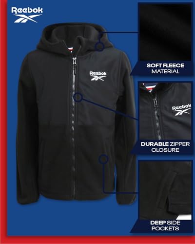 Reebok Girls Sweatshirt - Lightweight Polar Fleece Zip Up Hoodie Jackets for Girls Weather Resistant Outerwear Coats (4-16)2