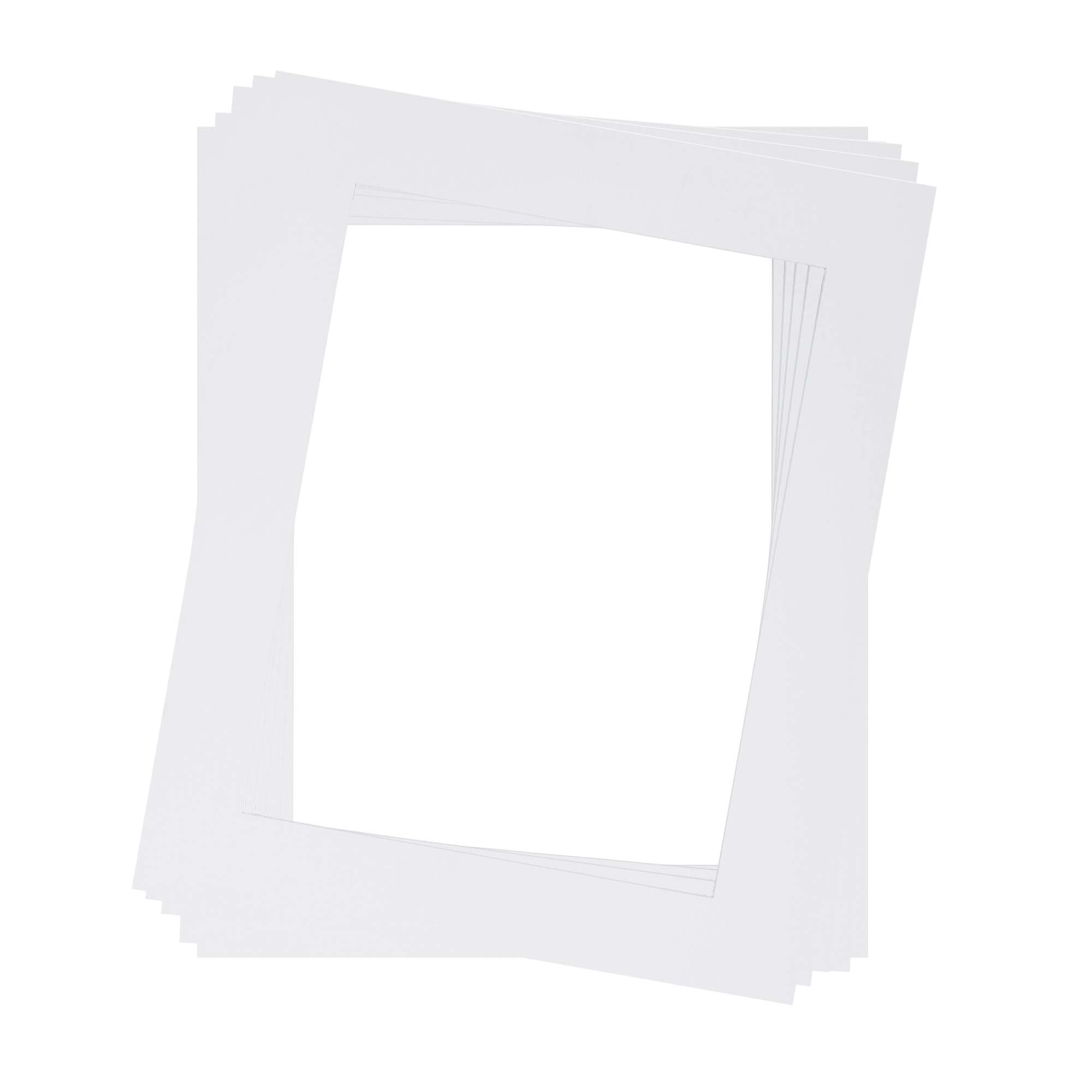 Lot de 5 passe-partout 40 x 50 cm pour l'extérieur 30 x 40 cm - Sans acide - Carton blanc crème - Découpe biseautée à 45° - Protection des images et photos
