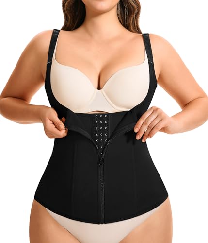 Eleady Women's Underbust Corset Waist Trainer Cincher Steel Boned Body Shaper Vest with Adjustable Straps (S, Black)
