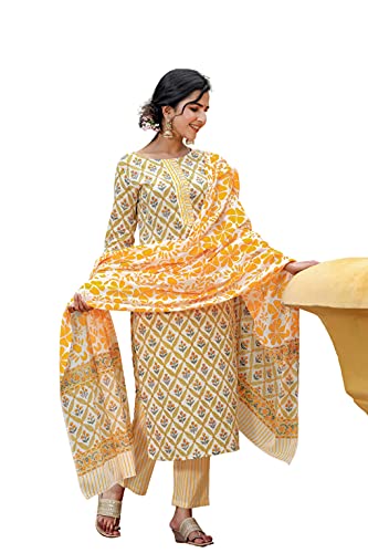 Image of Vaamsi Women's Cotton Palazzo and Dupatta Set