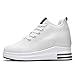 Imagen de MIEHUIAI Zapatillas de Cuña Mujer Zapatillas de Deporte Moda Zapato Casuales Transpirables Wedge Plataforma Sneakers Altas Tacón Cuña 8