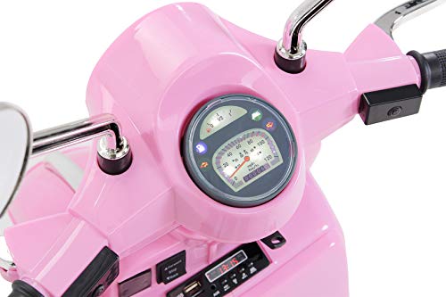 Actionbikes Motors Kinder Elektroroller Vespa PX150 - Lizenziert - 2x18 Watt Motor - Eva Vollgummi Reifen (Pink) - 5