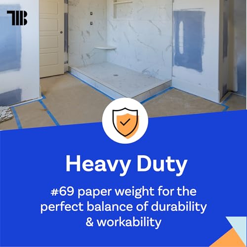 Image of TapeManBlue Floor Protection Paper, 36 inch x 166 ft Roll, Made in USA, 69# Brown Rosin Masking Paper Roll, 100% Recycled, Thick Floor Covering for Painting, Moving, and Construction