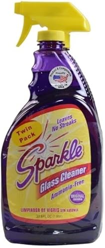 Miniatura 2 de Sparkle Limpiador de vidrio, 1 botella de spray de 33.8 y 1 repuesto de 33.8, fórmula original sin amoníaco, limpiador de vidrio resistente, sin