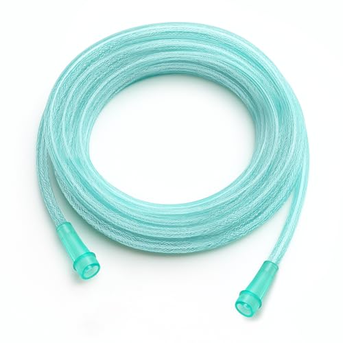 Oxisuretech Oxygen Tubing 50Ft Continuous Non Kinking High Flow Medical Grade Universal Oxygen Hoses for Home Use Compatible Standard Oxygen Therapy Devices & Connectors O2 Tubing for Concentrator