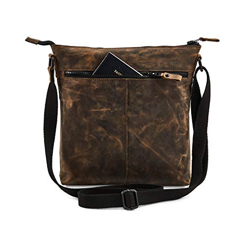 Image of Crossbody Bags for Women Genuine Leather Purse Handmade Vintage Shoulder Bag Crossover Pocketbook Adjustable Strap | Handmade