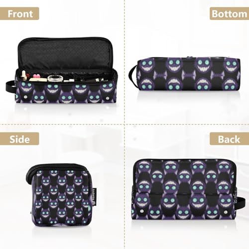 Bolsa de viaje para herramientas de cabello con estera para plancha Portátil para rizador, plancha y secador de pelo, diseño gato negro neón miniatura 5