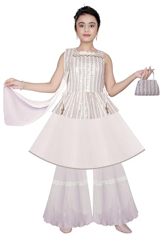 Indian Ethnic Kids Girls Kurta Patiyala Dress, Seqeunce Work, Size 3 Years to 9 Years