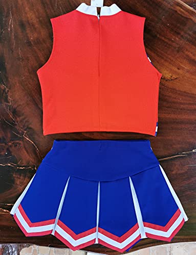 Total 2550 Little Girls' Cheerleader Cheerleading Outfit Uniform Costume Cosplay Red/Blue/White (S / 2-5) #TOP2