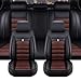 Hsolumen Car Seat Covers for sangYong KGM Torres 2022-2026 2027, Full Leather Front and Rear Automotive Seat Covers Protector Interior Accessories, D/Black-Coffee