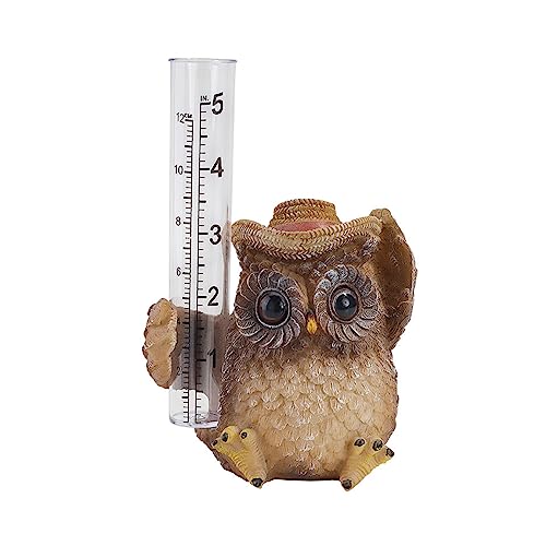 Garden Resin Rain Gauge Anti Deformed Stable Owl Garden Decoration Waterproof Gardening Supplies Gnome Raingauge Outdoor Rain Gauge