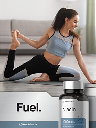 Niacin Vitamin B3 1000Mg | 100 Capsules | With Flushing | Non-Gmo, And Gluten Free Supplement | By Horbaach #TOP5