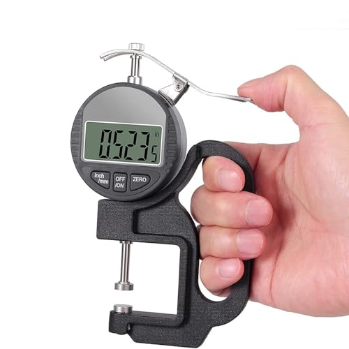 Image of Digital Thickness Gauge 0-12.7mm / 0.5 Inch Electronic Micrometer with Large LCD Display, 0.001mm High Precision, Inch /Metric Conversion (0.001 MM 0 to 12.7mm)