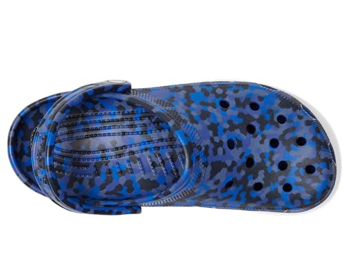 Image of Crocs Unisex Classic Marbled Tie-Dye Clog, Blue Bolt /Multi Confetti, 13 Women /11 Men, Medium
