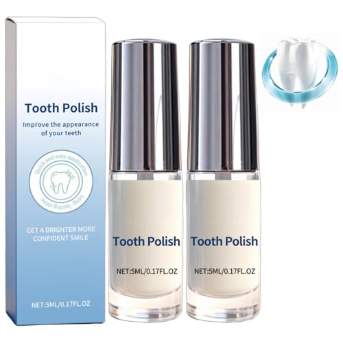 Esmalte de dientes Miraloud, pintura blanqueadora de dientes natural, esmalte de dientes portátil y duradero, eliminación rápida y eficaz de manchas de dientes, fácil de usar (2PCS)