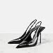 Vertundy Womens Stiletto Slingback Pointed Toe Leather High Heels Black